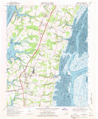 1968 Map of Eastville, VA, 1971 Print