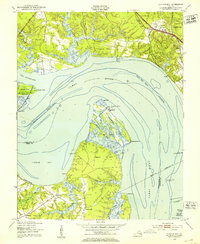Download a high-resolution, GPS-compatible USGS topo map for Cobham Bay, VA (1953 edition)