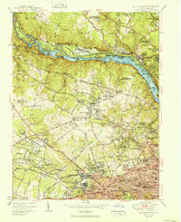 Download a high-resolution, GPS-compatible USGS topo map for Falls Church, VA (1951 edition)