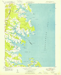 Download a high-resolution, GPS-compatible USGS topo map for Fleets Bay, VA (1949 edition)