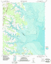 Download a high-resolution, GPS-compatible USGS topo map for Fleets Bay, VA (1987 edition)