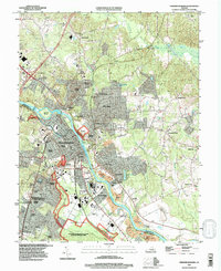 Download a high-resolution, GPS-compatible USGS topo map for Fredericksburg, VA (1997 edition)