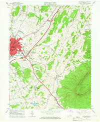 Download a high-resolution, GPS-compatible USGS topo map for Harrisonburg, VA (1966 edition)