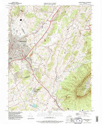 Download a high-resolution, GPS-compatible USGS topo map for Harrisonburg, VA (1995 edition)