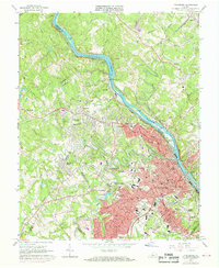 Download a high-resolution, GPS-compatible USGS topo map for Lynchburg, VA (1969 edition)