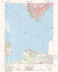 Download a high-resolution, GPS-compatible USGS topo map for Newport News South, VA (1991 edition)