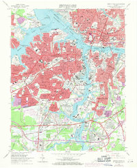 Download a high-resolution, GPS-compatible USGS topo map for Norfolk South, VA (1971 edition)