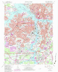 Download a high-resolution, GPS-compatible USGS topo map for Norfolk South, VA (1984 edition)