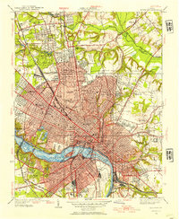 1934 Map of Richmond, 1954 Print