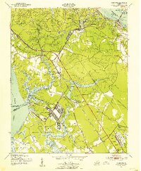 preview thumbnail of historical topo map of Yorktown, VA in 1950