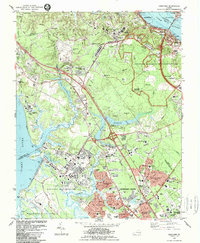 Download a high-resolution, GPS-compatible USGS topo map for Yorktown, VA (1984 edition)