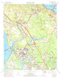 preview thumbnail of historical topo map of Yorktown, VA in 1965
