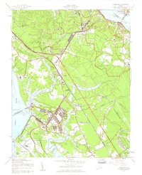 preview thumbnail of historical topo map of Yorktown, VA in 1957