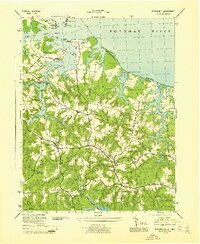 preview thumbnail of historical topo map of Heathsville, VA in 1944
