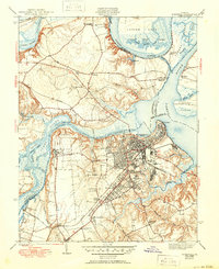 1943 Map of Hopewell County, VA, 1950 Print