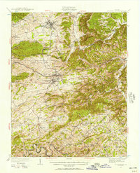 Download a high-resolution, GPS-compatible USGS topo map for Blacksburg, VA (1957 edition)