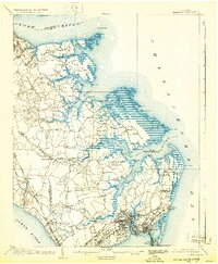 1907 Map of Hampton, 1932 Print