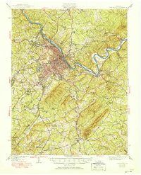 1944 Map of Lynchburg, 1951 Print