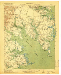 1917 Map of Mathews, VA, 1919 Print