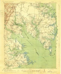 1917 Map of Mathews, VA, 1930 Print
