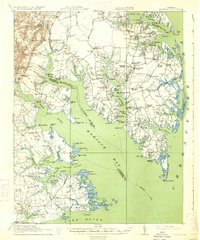 1917 Map of Mathews, VA, 1934 Print