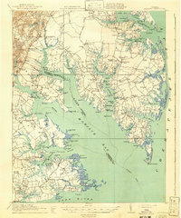 1917 Map of Mathews, VA, 1941 Print