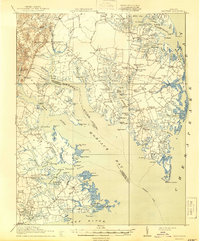 1917 Map of Mathews, VA, 1944 Print