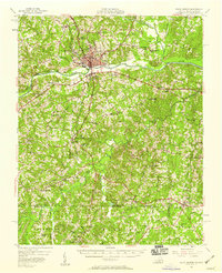 1957 Map of South Boston, VA, 1958 Print
