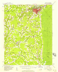 1954 Map of Suffolk, 1958 Print