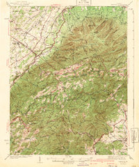 preview thumbnail of historical topo map of Augusta County, VA in 1941