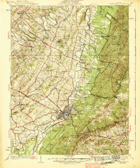 preview thumbnail of historical topo map of Augusta County, VA in 1939