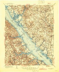 1906 Map of Williamsburg, 1945 Print