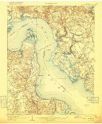1907 Map of Yorktown, 1918 Print