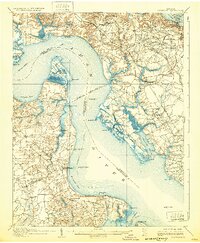 1907 Map of Yorktown, 1932 Print