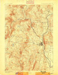 1893 Map of Brattleboro, 1898 Print