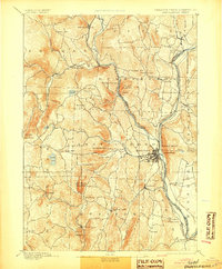 1893 Map of Brattleboro, 1905 Print