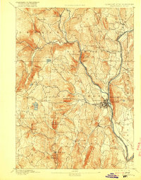 1893 Map of Brattleboro, 1916 Print