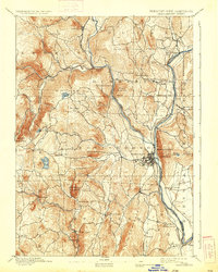 1893 Map of Brattleboro, 1933 Print