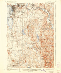 1906 Map of Burlington, VT, 1936 Print
