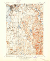 1906 Map of Burlington, VT, 1950 Print