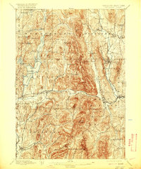 1897 Map of Proctor, VT, 1920 Print