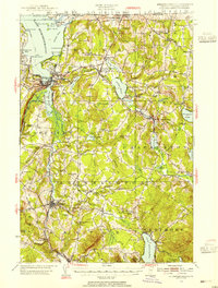1953 Map of Derby Center, VT, 1955 Print