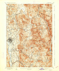1893 Map of Rutland, 1933 Print