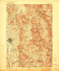 1893 Map of Rutland, 1921 Print