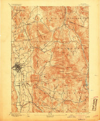 1893 Map of Rutland, 1905 Print