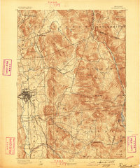 1893 Map of Rutland, 1898 Print