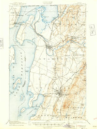1916 Map of St. Albans, VT, 1948 Print