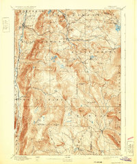 1893 Map of Danby, VT, 1932 Print