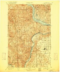 1901 Map of Chelan, 1917 Print