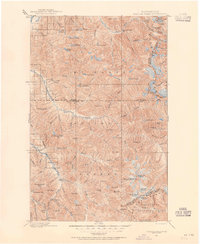 1899 Map of Glacier Peak, 1955 Print